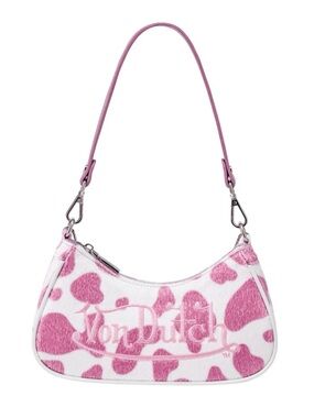 NWT Von Dutch Pink Cow Print Shoulder Bag
